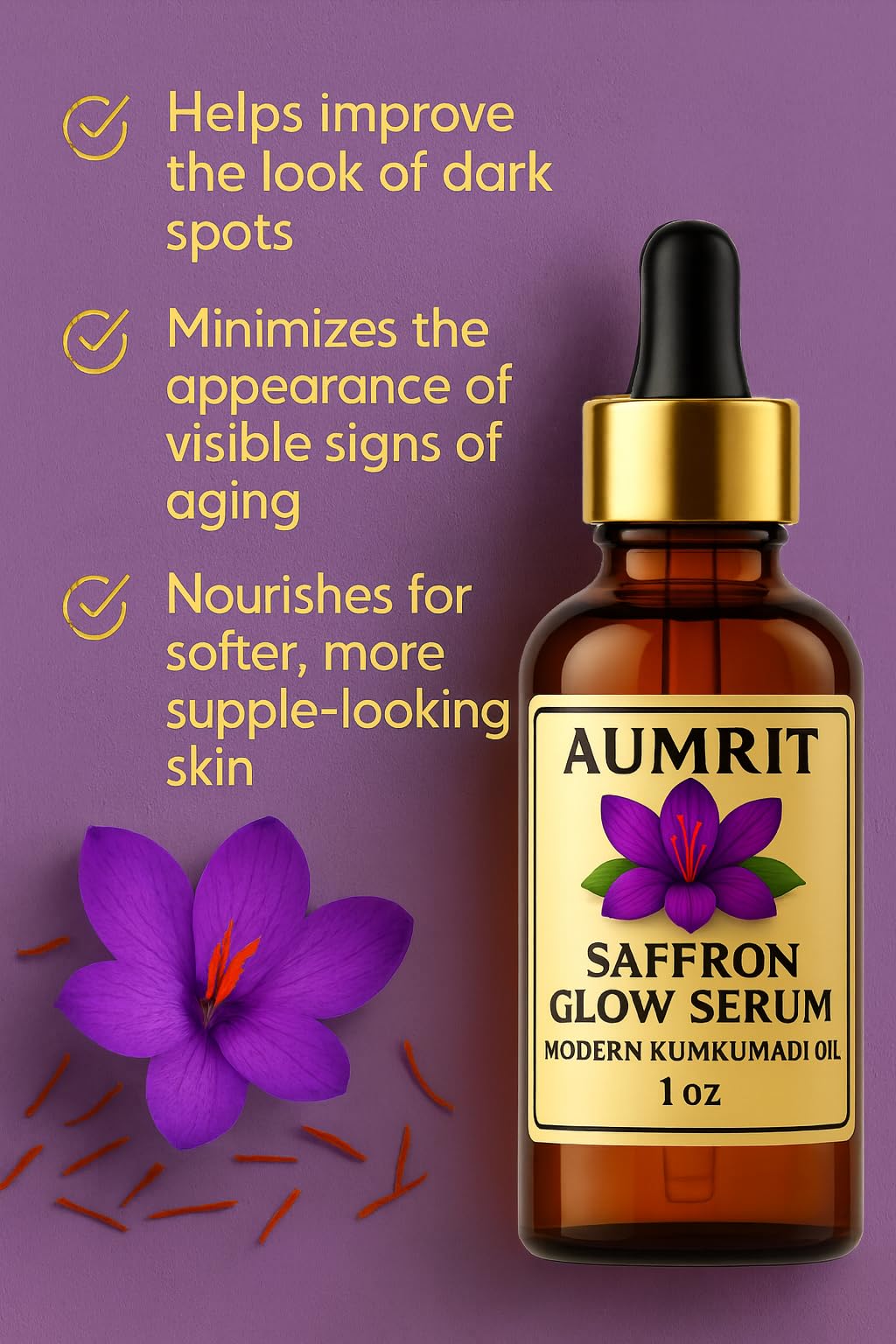 Saffron Glow Serum –  1 oz